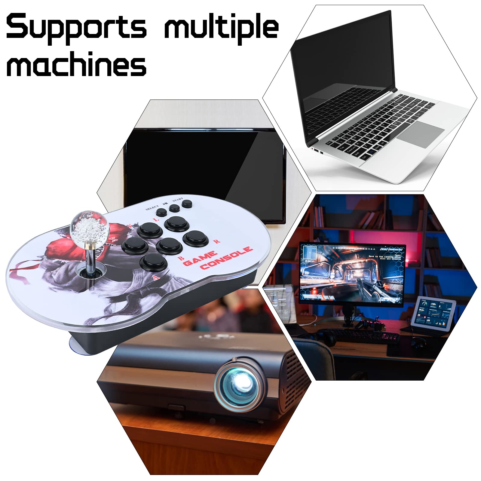 Arcade Game Console Pandora Box Built in 10000 Retro Games 4K HDMI 64G 2 Player Game Emulator Console Joystick with Trackball No Network Plug and Play TV Video Jame Gamepad Support Multiple Emulators