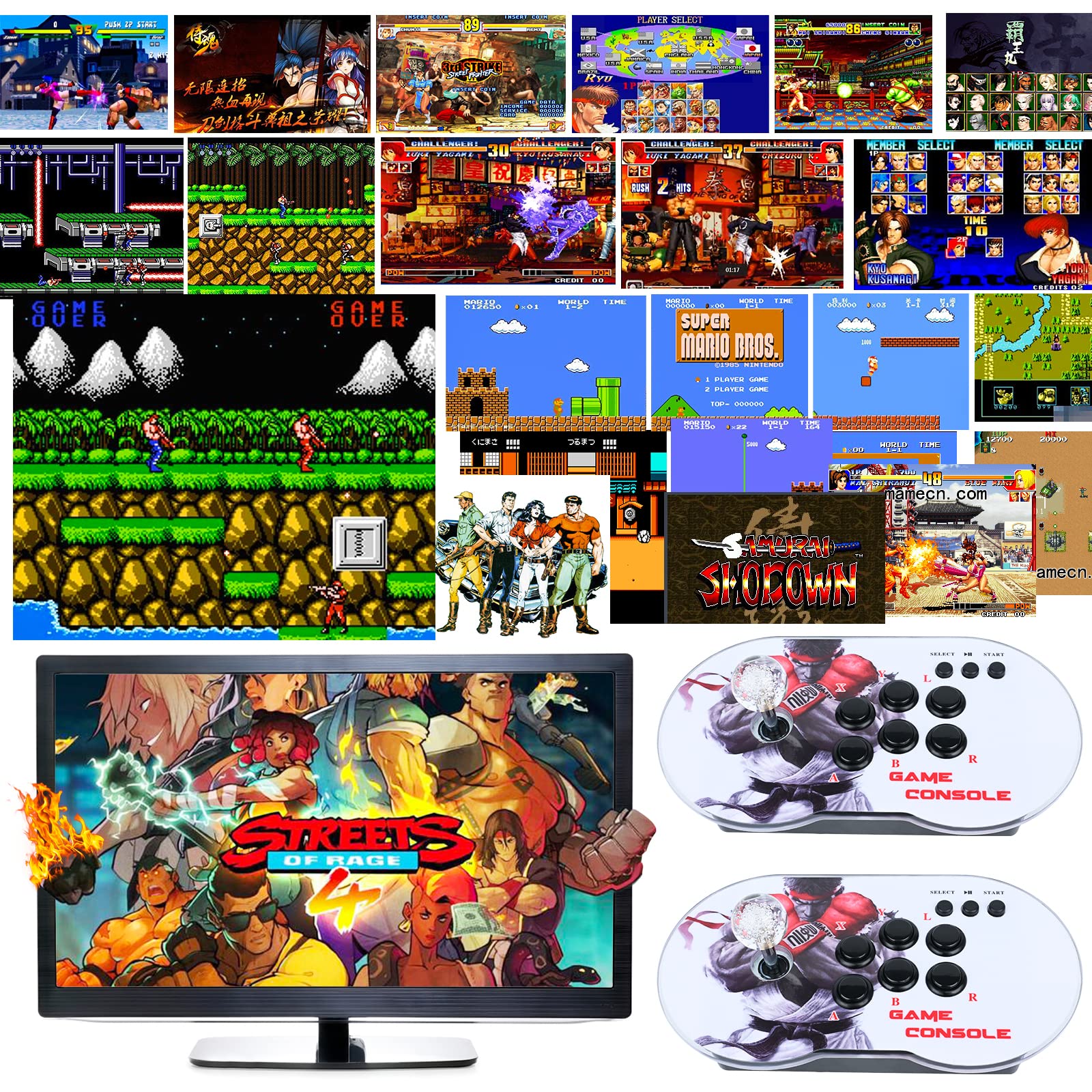 Arcade Game Console Pandora Box Built in 10000 Retro Games 4K HDMI 64G 2 Player Game Emulator Console Joystick with Trackball No Network Plug and Play TV Video Jame Gamepad Support Multiple Emulators