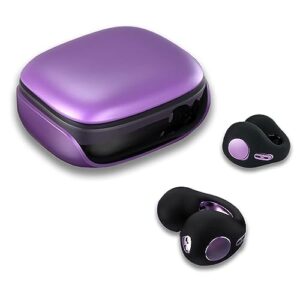 mudtun bone conduction earbuds for small ear canals open ear headphones wireless bluetooth ipx5 waterproof mini light-weight workout cycling running headphones with charging case purple