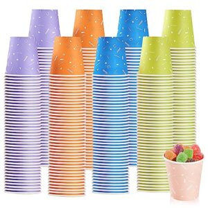 fiksyk 600 pack 3oz disposable paper cups, colorful paper cups, small mouthwash cups,drinking cups, mini paper cups for parties, picnics, barbecues, travel and events