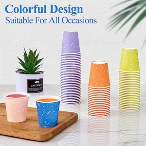 FIKSYK 600 Pack 3oz Disposable Paper Cups, Colorful Paper Cups, Small Mouthwash Cups,Drinking Cups, Mini Paper Cups for Parties, Picnics, Barbecues, Travel and Events