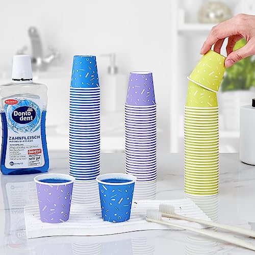 FIKSYK 600 Pack 3oz Disposable Paper Cups, Colorful Paper Cups, Small Mouthwash Cups,Drinking Cups, Mini Paper Cups for Parties, Picnics, Barbecues, Travel and Events