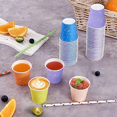 FIKSYK 600 Pack 3oz Disposable Paper Cups, Colorful Paper Cups, Small Mouthwash Cups,Drinking Cups, Mini Paper Cups for Parties, Picnics, Barbecues, Travel and Events