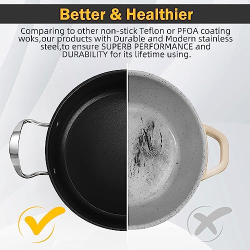 Stainless Steel Cookware Set, Black 6-Piece Pot Set, Kitchen Cookware Sets with Glass Lids, Stay-Cool Handle, Oven Safe, Works with Induction, Electric and Gas Cooktops