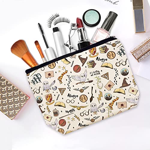 Book Lover Makeup Bag for Women,Movie Inspired Gift for Fans Wizard Gifts Travel Cosmetic Bag Zipper Pouch Merch Toiletry Bag Gifts for Women Friend