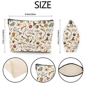 Book Lover Makeup Bag for Women,Movie Inspired Gift for Fans Wizard Gifts Travel Cosmetic Bag Zipper Pouch Merch Toiletry Bag Gifts for Women Friend