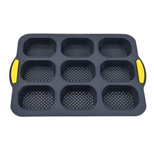 mini baguette pan silicone bread pan 8 grid silicone baguette baking tray non stick perforated pan cake baking mould french bread molds kitchen baking tools (b)