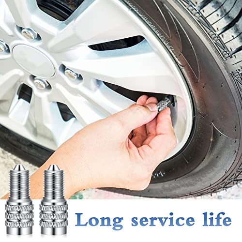 BBTO 32 Pcs Double Seal Valve Stem Cap Inflate Tire Valve Caps Flow Through Tires Air Cap Metal Valve Cap for High Pressure Truck Car RV Semi Bus Tires for Van Trailers Semi Trailer Boats