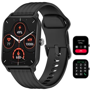 smart watch for men women - answer & make calls, alexa build-in, blood oxygen (spo2) 1.8 inch hd screen ip68 waterproof, heart rate sleep monitor, fitness tracker compatible with android and ios phone