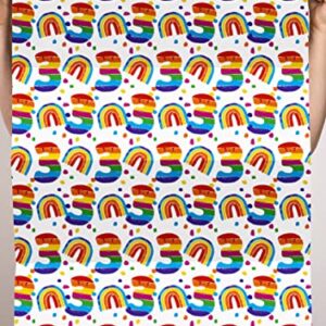 CENTRAL 23 Kids Wrapping Paper - 3rd Birthday - 6 Sheets of Eco Gift Wrap & Tags - Rainbow - Age 3 Three - For Boys and Girls - Recyclable