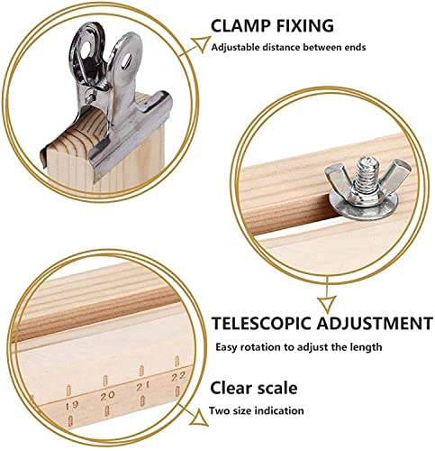 Wooden Jig Bracelet Maker, Wristband Maker Kit with 2 Clips,Jig Bracelet Maker Wooden Frame - DIY Hand Knitting Bracelet Jig, Adjustable Jig Bracelet