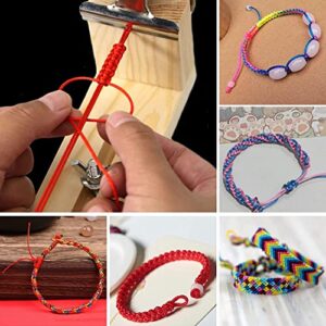 Wooden Jig Bracelet Maker, Wristband Maker Kit with 2 Clips,Jig Bracelet Maker Wooden Frame - DIY Hand Knitting Bracelet Jig, Adjustable Jig Bracelet