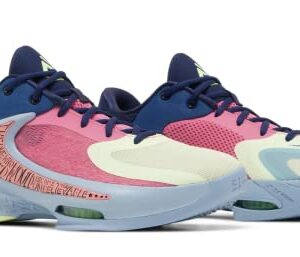 Nike Men's Zoom Freak 4 Basketball Shoes, Dark Marina Blue/Pink Gaze/Midnight Navy/Barely Vol, 12.5 M US