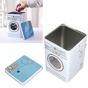 Laundry Detergent Container, Iron Material Glossy Rounded Corners Large Capacity Washing Powder Container with Lid for Storage