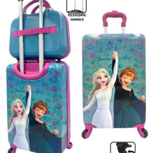 Fast Forward Kid’s Licensed Hard-Side 20” Spinner Luggage Carry-On Suitcase and Beauty Case Set (Frozen)
