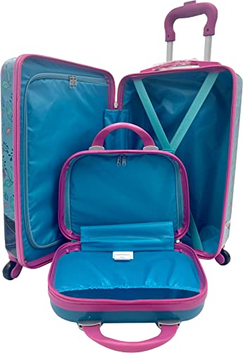 Fast Forward Kid’s Licensed Hard-Side 20” Spinner Luggage Carry-On Suitcase and Beauty Case Set (Frozen)