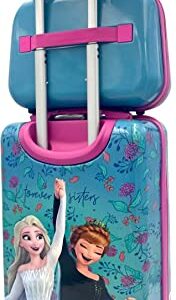 Fast Forward Kid’s Licensed Hard-Side 20” Spinner Luggage Carry-On Suitcase and Beauty Case Set (Frozen)