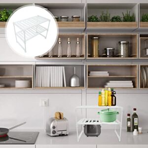 HONMEET Sink Rack Cabinet Storage Shelf Rack Under Sink Storage Organizer Under Sink Rack Racks for Storage Shelves Kitchen Utensils Holder Bathroom Storage Rack White Kitchen Utensils Pan