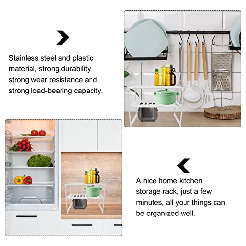 HONMEET Sink Rack Cabinet Storage Shelf Rack Under Sink Storage Organizer Under Sink Rack Racks for Storage Shelves Kitchen Utensils Holder Bathroom Storage Rack White Kitchen Utensils Pan