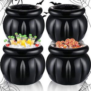 didaey 4 pieces inflatable cauldron drink cooler for halloween 18 x 22" witch cauldron beverage holders large inflatable candy cauldron kettles for halloween party decoration