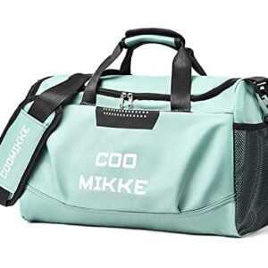 Gym Duffle Bag Waterproof Sports Duffel Shoulder Travel Weekender Bag for Men Women Overnight Bag with Shoes Compartment & Wet Pocket (Green)