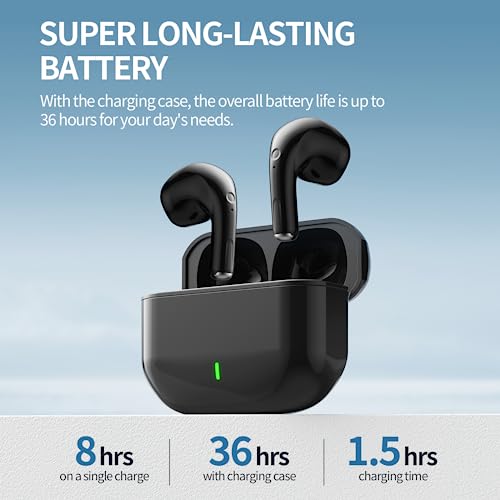 Bluetooth Earbuds, Wireless Earbuds Crystal-Clear Calls with 4 Mic, Premium Sound Bluetooth 5.3 Headphones, 36H Playtime & IPX7 Waterproof Sport Headphones for Running and Working