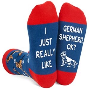 zmart novelty german shepherd socks for women men, crazy german shepherd gifts silly fun funny socks