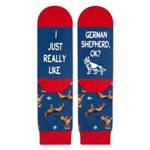 Zmart Novelty German Shepherd Socks for Women Men, Crazy German Shepherd Gifts Silly Fun Funny Socks