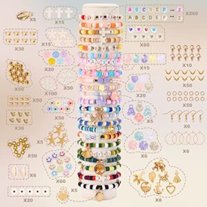 QUEFE 6000pcs Clay Beads for Jewelry Making, 24 Colors Flat Heishi Clay Beads for Bracelet Necklace Earring Making, Boho Craft Kit for Adults and Fashion Icon