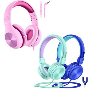 nabevi kids headphones with microphone, over-ear headphones for kids boys girls