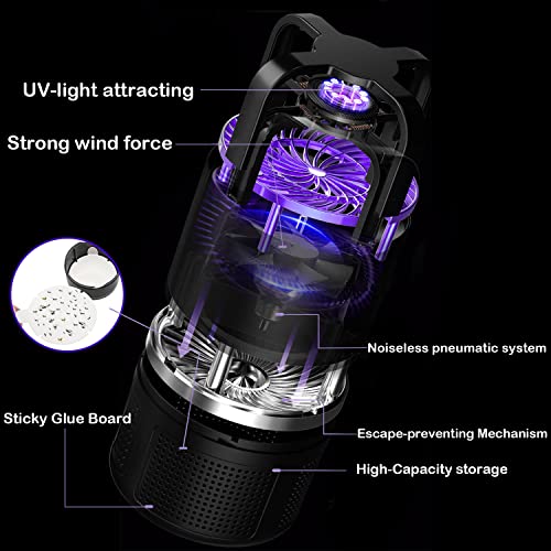 Bug Zapper, Indoor Insect Trap with UV Light, Strong Sunction and Sticky Boards Fruit Fly Traps for Fruit Flies, Mosquito, Gants in Kitchen & Home