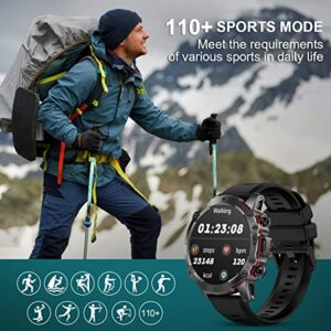 WalkerFit M6 Pro Military Smart Watch for Men Answer/Make Call,Reloj Inteligente,1.43" Fitness Tracker with Heart Rate/Blood Oxygen/Blood Pressure IP68 Waterproof Da fit Smartwatch for Android iOS