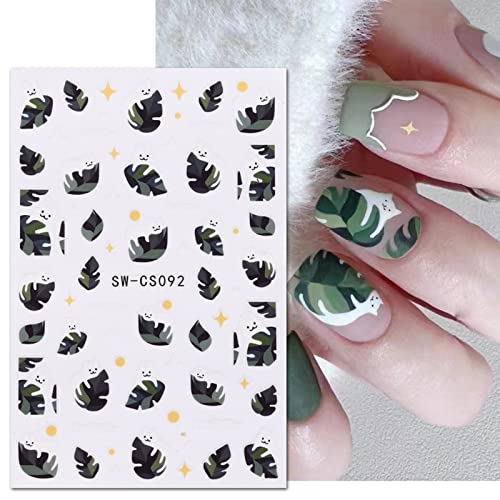 JMEOWIO 10 Sheets Spring Flower Nail Art Stickers Decals Self-Adhesive Pegatinas Uñas Summer Daisy Floral Nail Supplies Nail Art Design Decoration Accessories