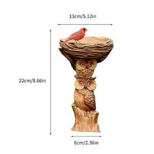 Bird Baths for Outdoors, Brown Pedestal Handmade, Antique Outdoor Garden Bird Bath Resin Birdbath Bowl, Handmade Gifts for Outdoor Home Garden, Yard Lawn Decorations