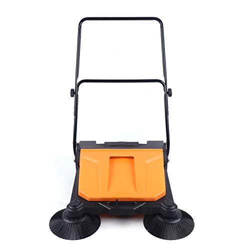 KONKENIE 26" Industrial Hand Push Sweeper Large Area Floor Pavement Street Sweeping Tool for Indoor Outdoor Use