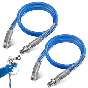 enhon 4 ft airless paint spray extension hose compatible with graco 247338, 3/16 id high pressure paint spray whip hose, 3000 psi flexible extended wall painting tube