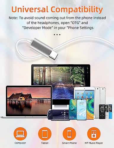 MAS CARNEY USB C Headphones TH6, Built-in Digital Chipset, Microphone, and Remote Control, Compatible with Samsung, Huawei, Oppo, VIVO, Honor, Google Pixel Smartphones, White