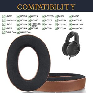 SOULWIT Cooling Gel Ear Pads for Sennheiser HD599/HD598/SE/CS/SR/HD595/HD569/HD558/HD518/HD515/Game Zero/G4ME Zero, Earpads Cushions for PC37X/PC38X/PC350/PXC350/PXE350/PC360/HD380/HD380-Pro (Coffee)