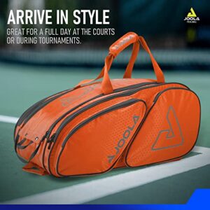 JOOLA Tour Elite Pickleball Bag – Backpack & Duffle Bag for Paddles & Pickleball Accessories – Thermal Insulated Pockets Hold 4+ Paddles - with Fence Hook Orange/Gray