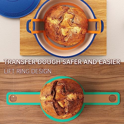 2 PCs Bread Sling - Specially Selected Platinum Silicone – Baking Mat for Dutch Oven – Sourdough Bread Baking Mat & 1 Storage Band