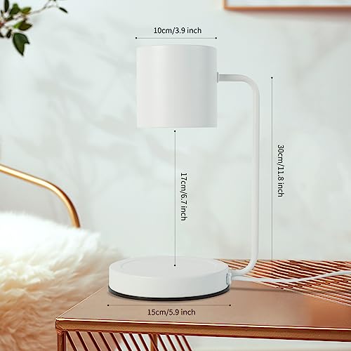 Candle Warmer Lamp with Dimmer,Electric Candle Lamp Warmer with Timer,1H/2H/4H Dimmable Candle Lamp,Wax Melt Warmer for Scented Wax with 2 Bulbs,Home Decor and Gift for Mother(White)