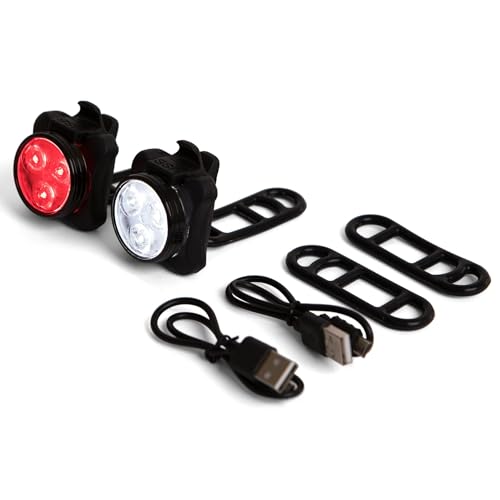 Square1 Bicycle Lights Front and Rear Rechargeable - Bright 300 Lumen Bike Lights for Night Riding - Durable, Waterproof & Multi-Use - Perfect Bike Head Light & Tail Light Set for Night Riding