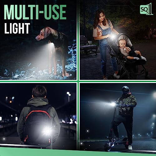 Square1 Bicycle Lights Front and Rear Rechargeable - Bright 300 Lumen Bike Lights for Night Riding - Durable, Waterproof & Multi-Use - Perfect Bike Head Light & Tail Light Set for Night Riding