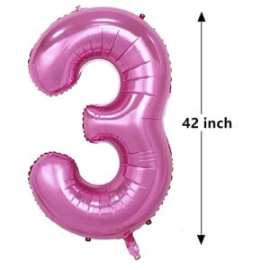 EMAAN 42 Inch Hot Pink Jumbo 30 Number Balloons Big Foil Mylar Balloons for 30th Birthday Party Decorations and Anniversary Events Decorations (Hot Pink 30)