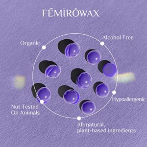 Wax Beads, FEMIROWAX 1lb Hard Wax Beans for Hair Removal Sensitive Skin with Lavender Formula Waxing Beads for Full Body Brazilian Bikini Face Eyebrow at Home Wax Refill for Women Men