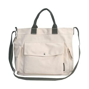 canvas tote bag with pockets for women crossbody bag canvas shoulder bag work tote bag hobo handbag for women men
