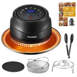 air fryer lid for instant pot 6qt/8qt, 7 in 1 with led touchscreen, turn your pressure cooker into air fryer in seconds, air fryer accessories and recipe cookbook included