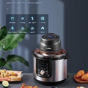 Air Fryer Lid for Instant Pot 6Qt/8Qt, 7 in 1 with LED Touchscreen, Turn Your Pressure Cooker Into Air Fryer in Seconds, Air Fryer Accessories and Recipe Cookbook Included