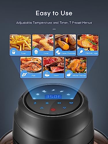 Air Fryer Lid for Instant Pot 6Qt/8Qt, 7 in 1 with LED Touchscreen, Turn Your Pressure Cooker Into Air Fryer in Seconds, Air Fryer Accessories and Recipe Cookbook Included