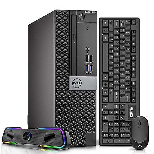 Dell OptiPlex 5050 Desktop Computers PC i7-6700 3.4GHz, 32GB Ram 1TB M.2 NVMe SSD+2TB HDD, AX200 Built-in WiFi 6, Bluetooth 5.2 HDMI, RBG Speaker, Refurbished Computer(Renewed), Black